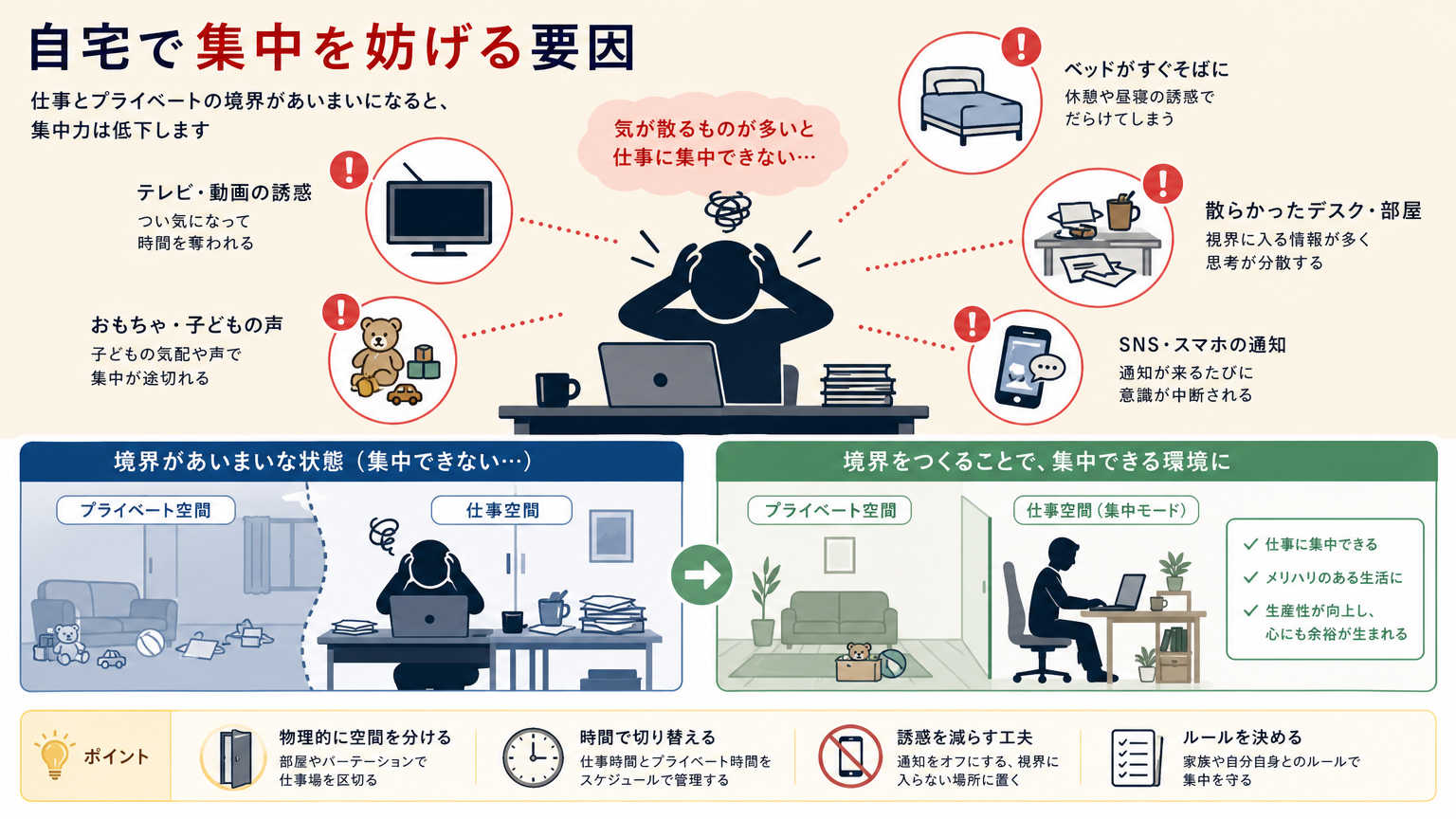 自宅で集中できなくなる理由